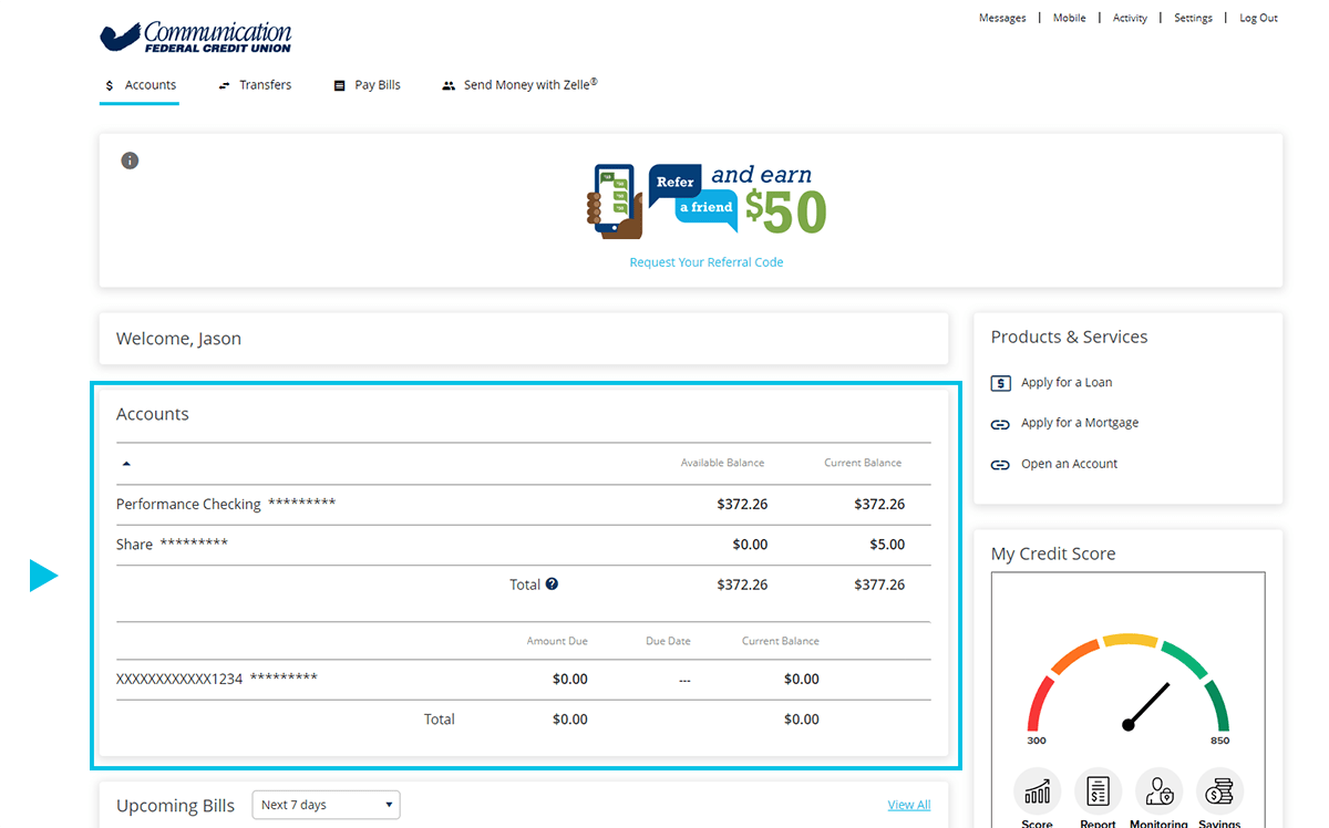 Online Banking Redesign - Accounts List