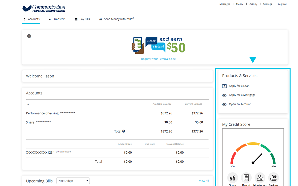 Online Banking Redesign - New Sidebar Widgets