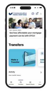 CFCU Mobile Banking App Transfer